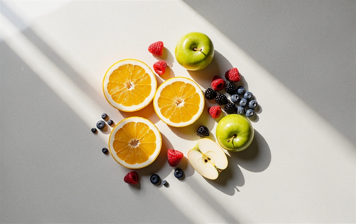 Frutas variadas y coloridas